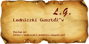 Ledniczki Gusztáv névjegykártya